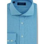 Contemporary Fit, Cutaway Collar, Two Button Cuff in Blue & White Check