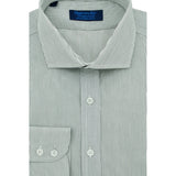 Contemporary Fit, Cutaway Collar, Two Button Cuff in White & Black Fine Stripe