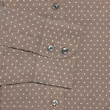 Contemporary Fit, Cutaway Collar, Two Button Cuff Shirt In Brown And Cream Spots