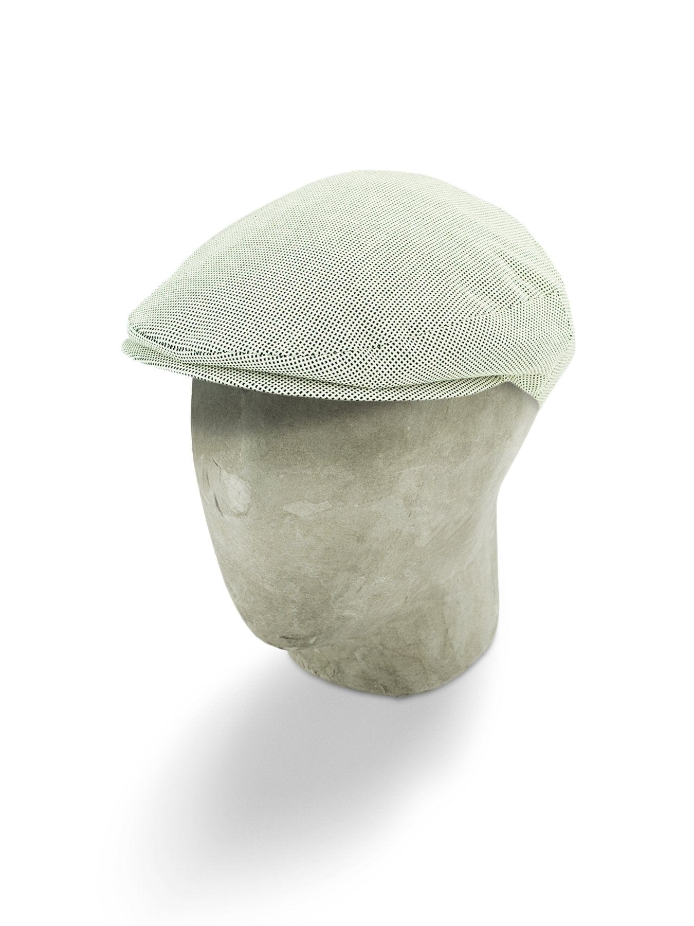 Bates Brand New Cream & Black Cotton & Linen Herringbone Flat Cap - Hilditch & Key