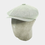 Bates Brand New Cream & Black Cotton & Linen Herringbone Gatsby Cap - Hilditch & Key