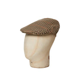 Bates Brand New Cream, Green, Red & Yellow Houndstooth Check Flat Cap - Hilditch & Key