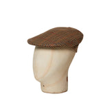 Bates Brand New Cream, Navy, Moss, Red & Orange Houndstooth Flat Cap - Hilditch & Key