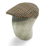 Bates Brand New Cream Twill Wool & Cashmere Mix Flat Cap With Houndstooth Check - Hilditch & Key