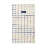 Cream With Navy & Blue Check Brushed Cotton Pyjamas With Navy Piping