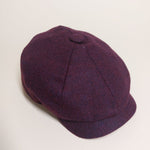 Damson Wine Twill 100% Wool Made In England Gatsby Cap