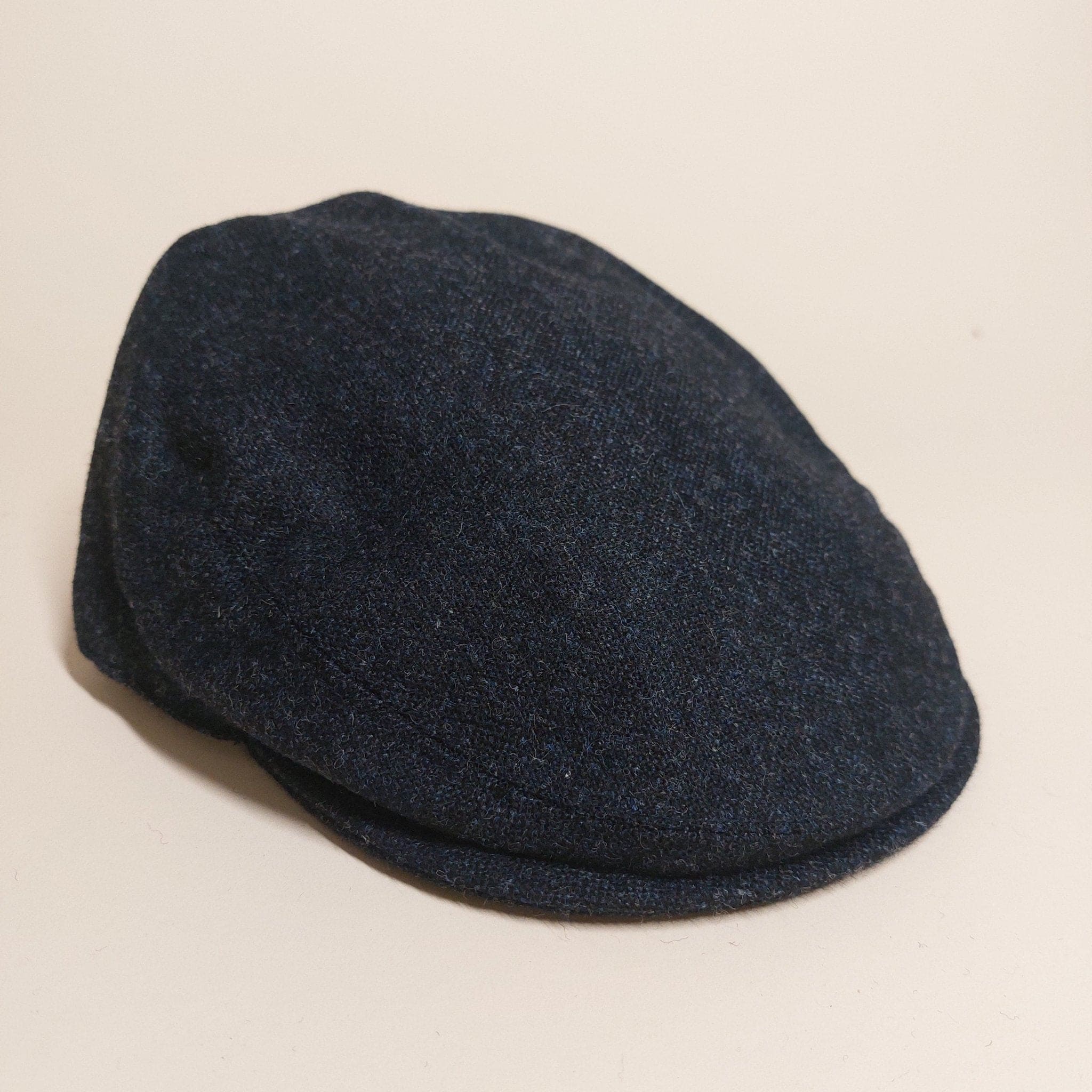 Dark Blue Plain Weave 100% Wool Made In England Flat Cap