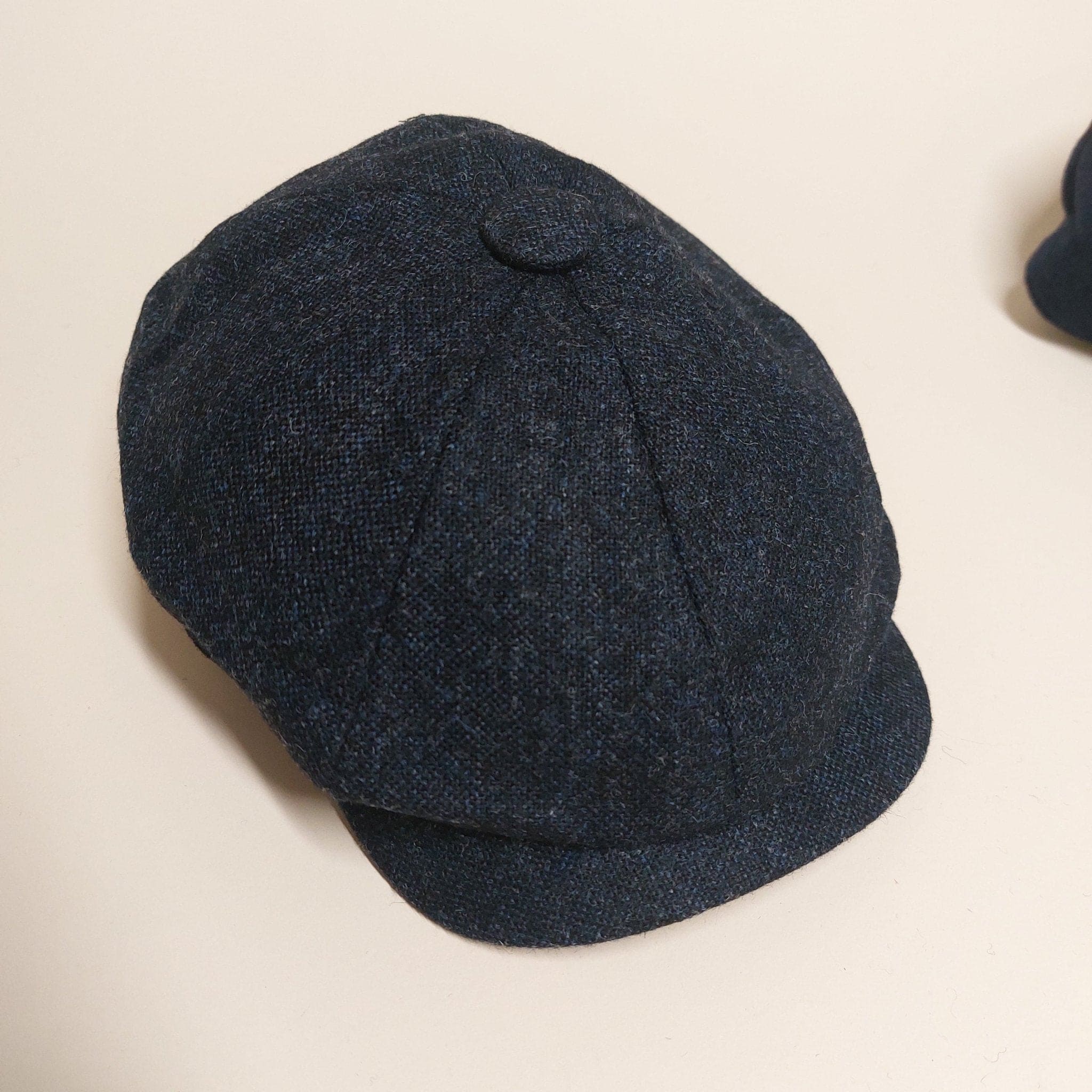 Dark Blue Plain Weave 100% Wool Made In England Gatsby Cap