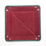 Dark Green Calf Leather with Burgundy Suede Travel Tray