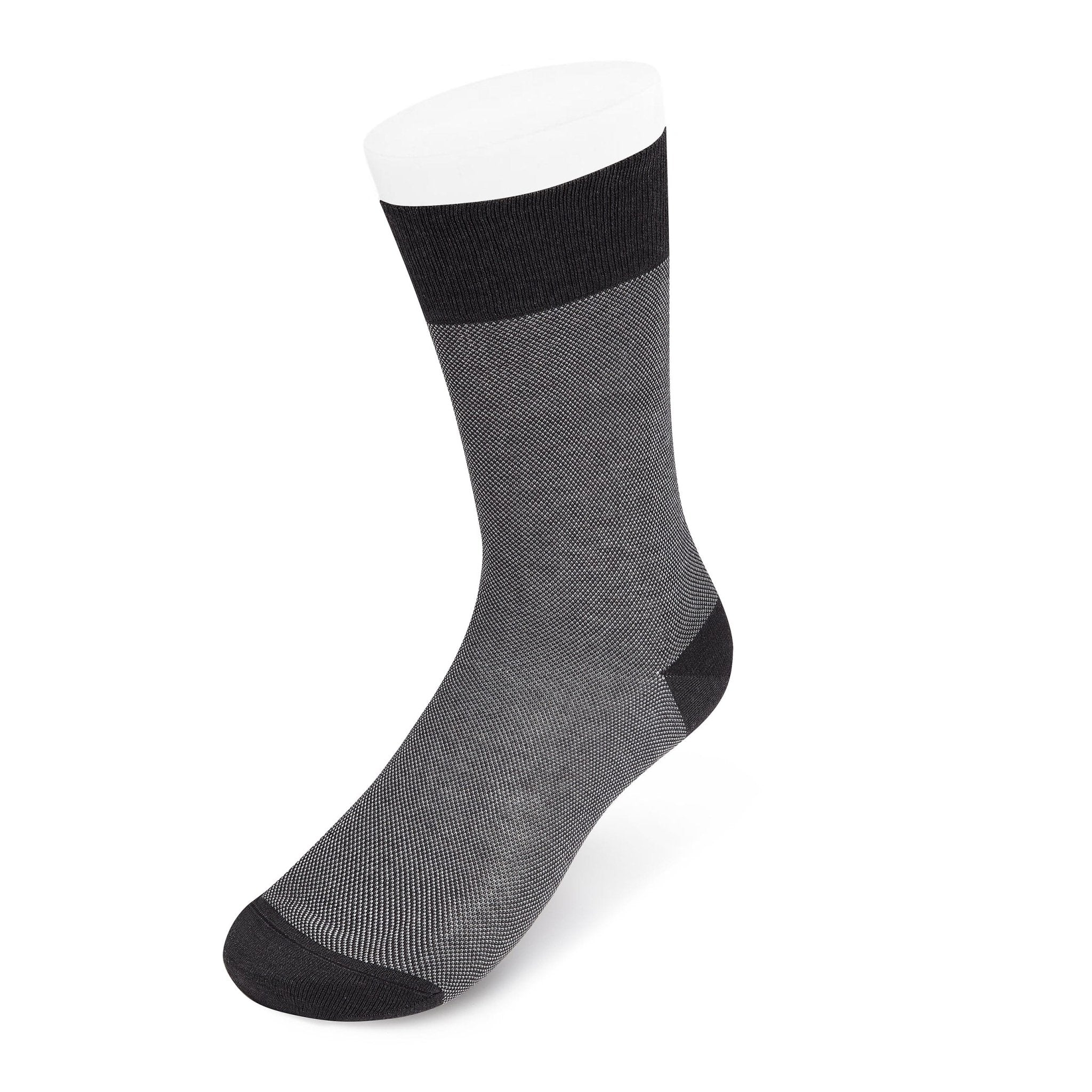 Dark Grey & White Pin Dot Cotton Short Socks