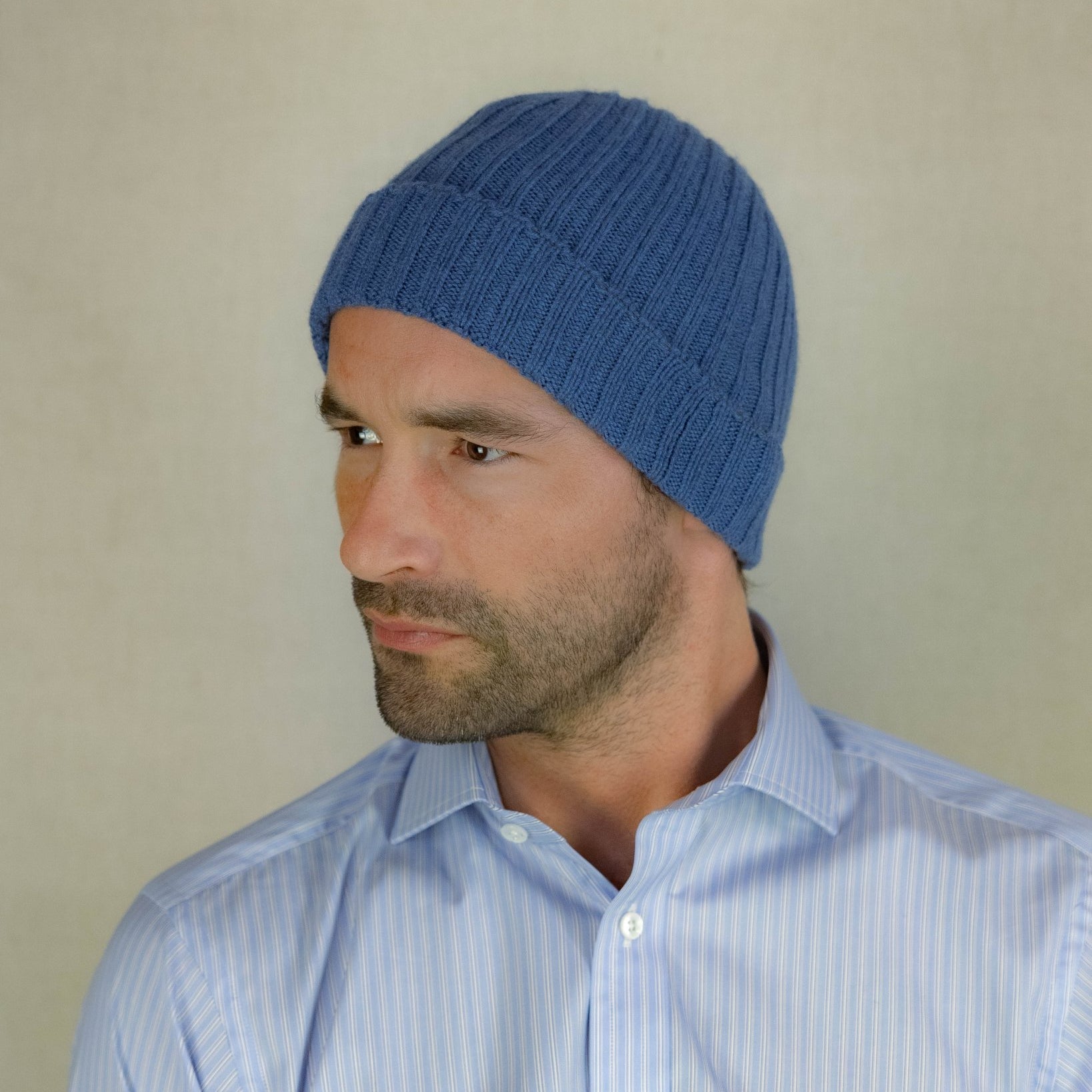 Denim Blue Cashmere Beanie