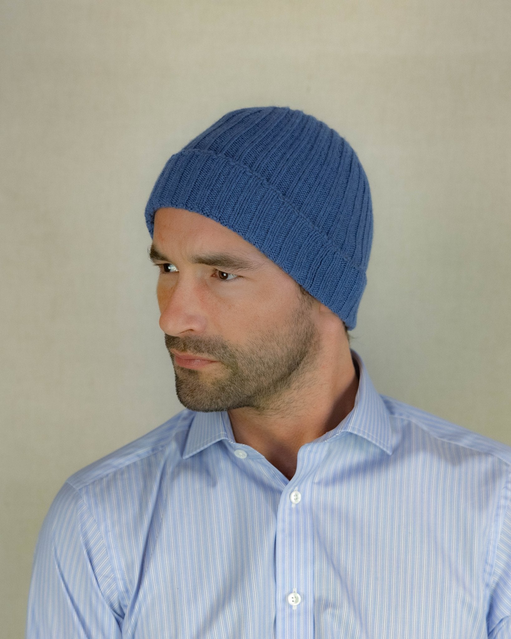 Denim Blue Cashmere Beanie
