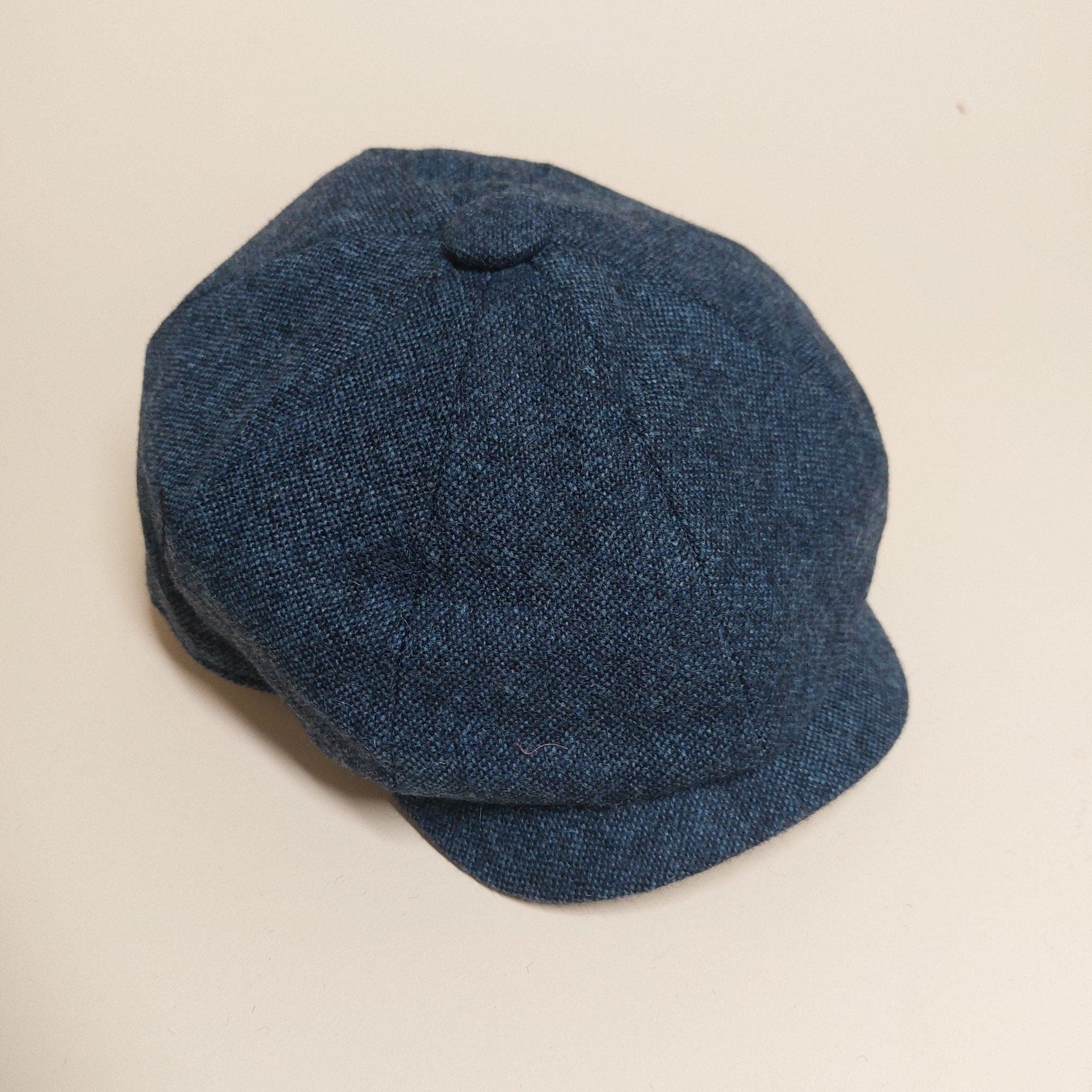 Denim Blue Plain Weave 100% Wool Made In England Gatsby Cap