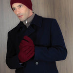 Drama Wine Moss Stitch 100% Cashmere Gloves