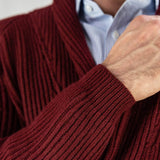 Drama Wine Shawl Collar Cashmere Cardigan