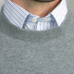 Flannel Grey Crew Neck Cashmere Sweater