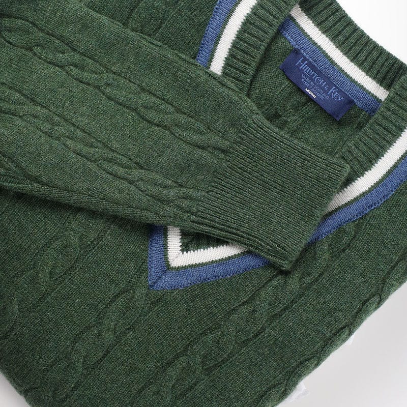 Green Cashmere Cricket Sweater