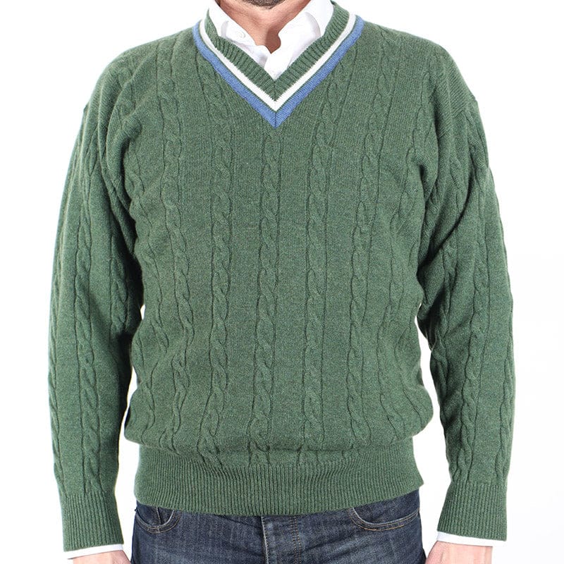 Green Cashmere Cricket Sweater