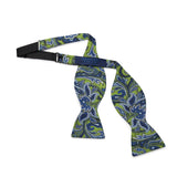 Green Paisley Silk Handmade Bow Tie