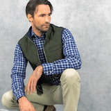 Green Quilted Gilet With Navy Knitted Back