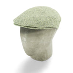 Green Silk Herringbone Flat Cap