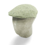 Green Silk Herringbone Flat Cap