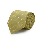 Green & White Large Spot Woven Silk Tie