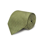 Green & White Pin Spot Woven Silk Ties