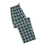 Green With Navy & White Check Brushed Cotton Loungewear Bottoms