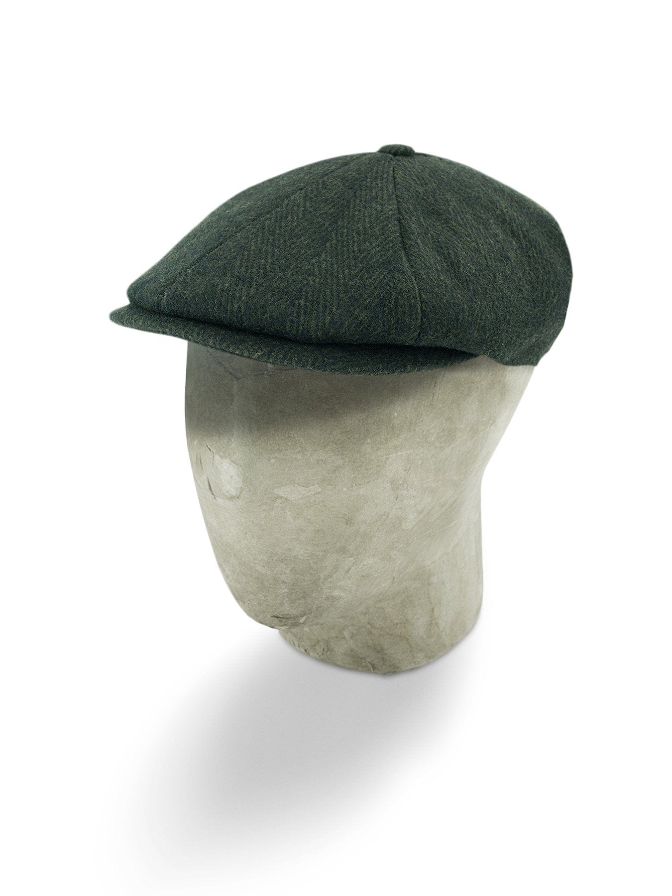 Green Wool Herringbone Toni Cap