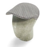 Grey & Brown Checked Wool Roma Cap