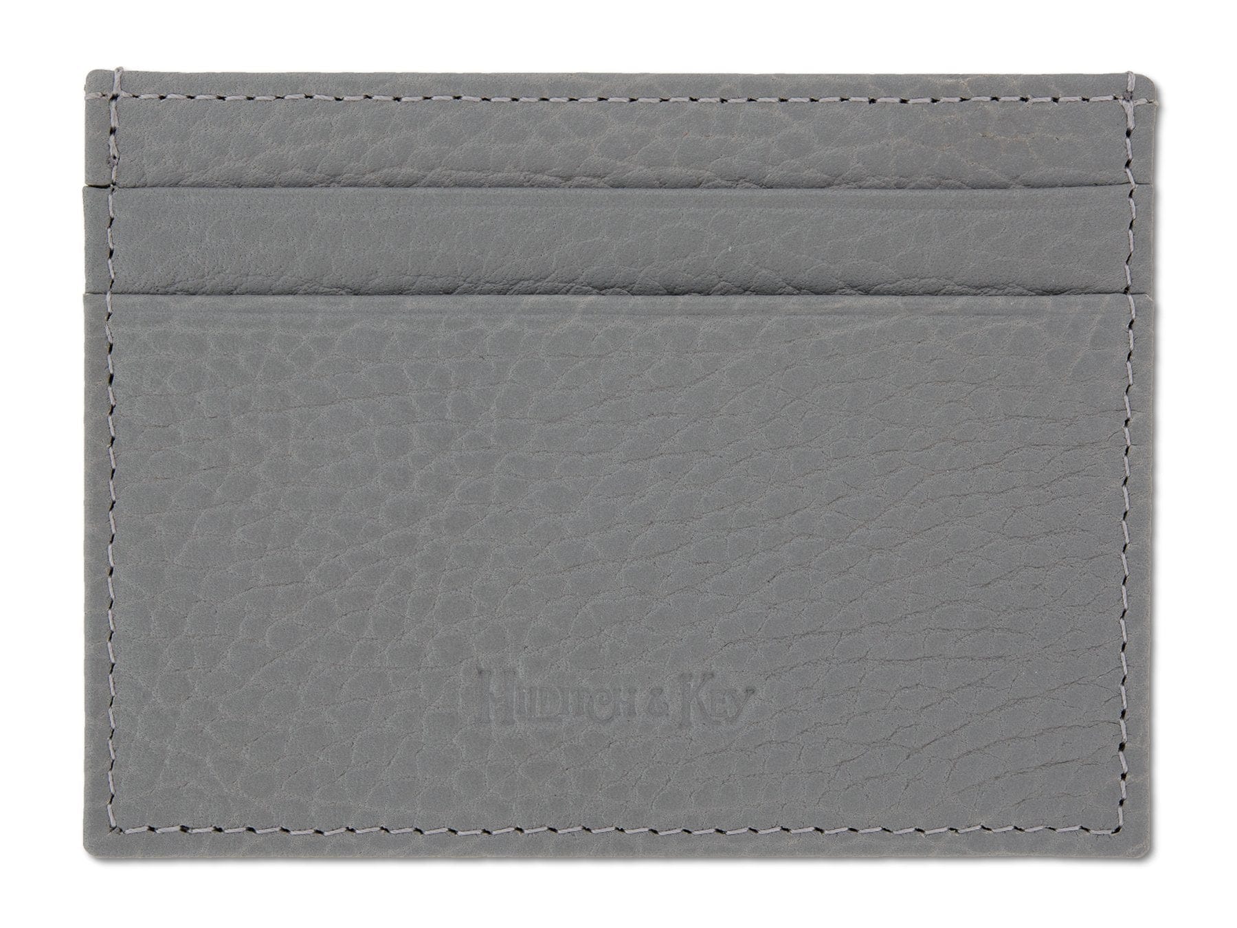 Grey Calf Leather Double Sided Card Holder