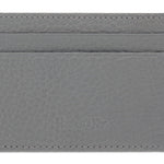 Grey Calf Leather Double Sided Card Holder