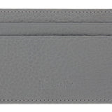 Grey Calf Leather Double Sided Card Holder