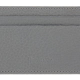 Grey Calf Leather Double Sided Card Holder