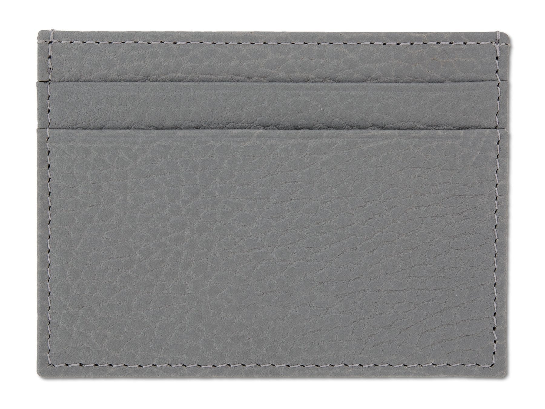 Grey Calf Leather Double Sided Card Holder