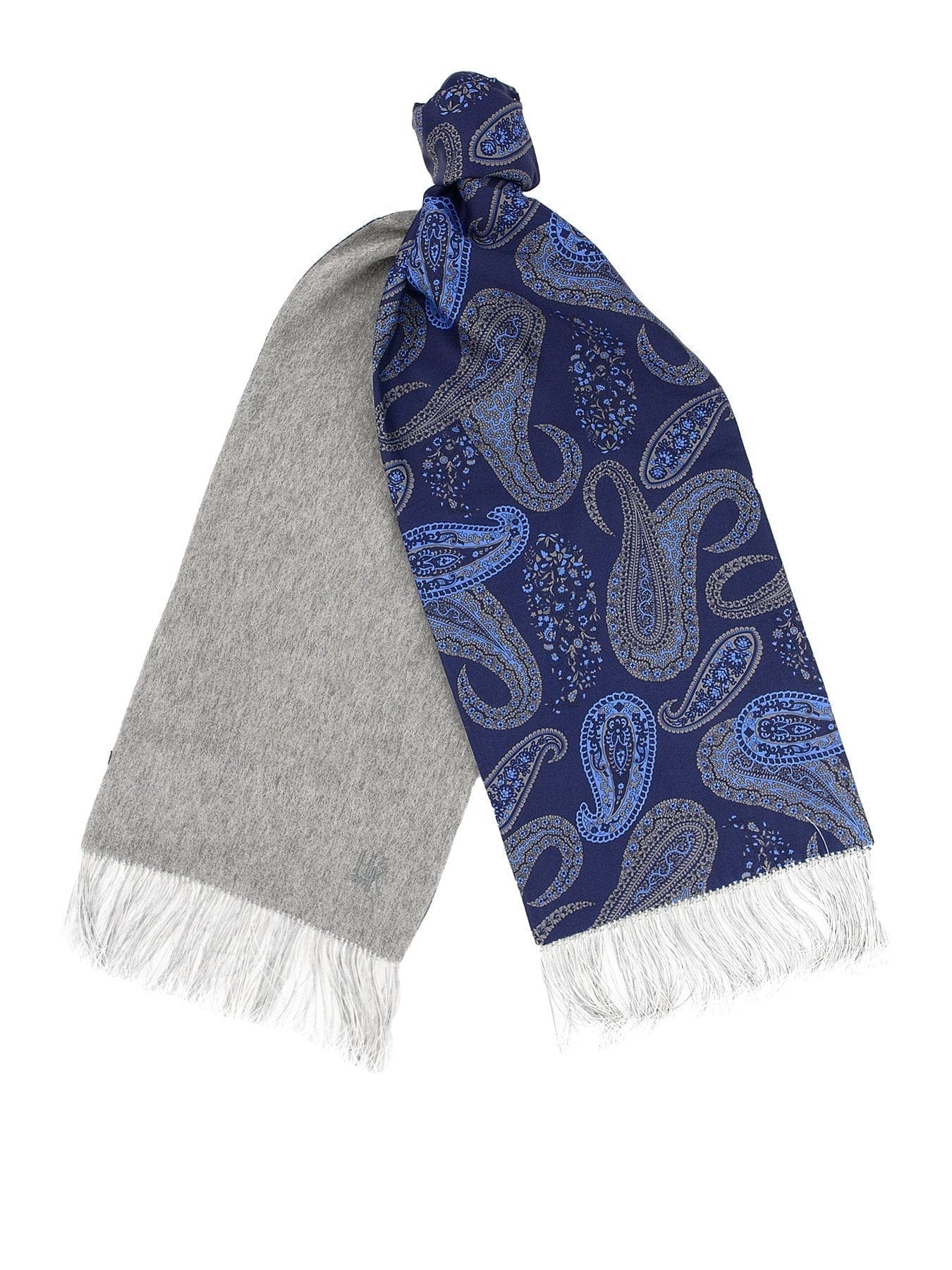 Grey Cashmere Reversible Scarf