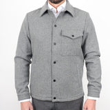 Grey Cashmere/Wool Blend Jacket With Wine Piping