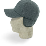 Grey Herringbone Wool Baseball Cap
