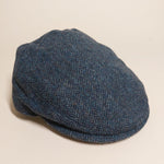 Grey Herringbone Wool Made In England Flat Cap