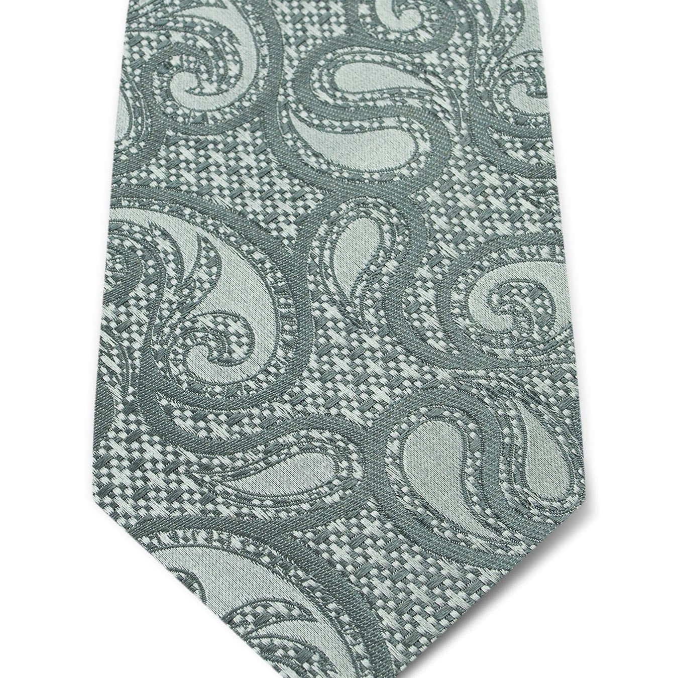 Grey Paisley Woven Silk Tie