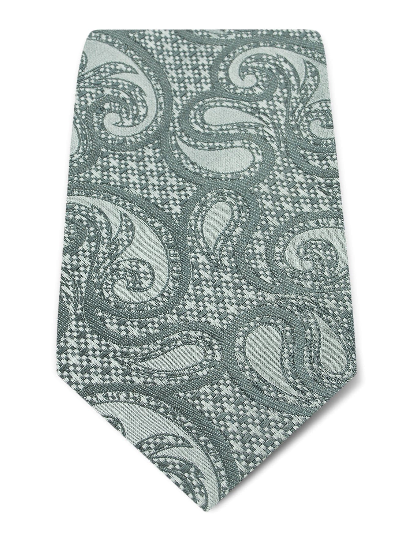 Grey Paisley Woven Silk Tie