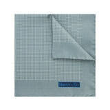 Grey Silk Handkerchief with White Pin Spots