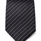 Grey Silk Tie with White Stripes
