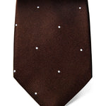 Hilditch & Key Brand New Brown Silk Tie with White Spaced Spots