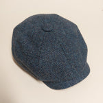 Insign Grey Herringbone 100% Wool Made In England Gatsby Cap