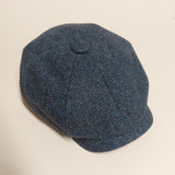 Insign Grey Herringbone 100% Wool Made In England Gatsby Cap