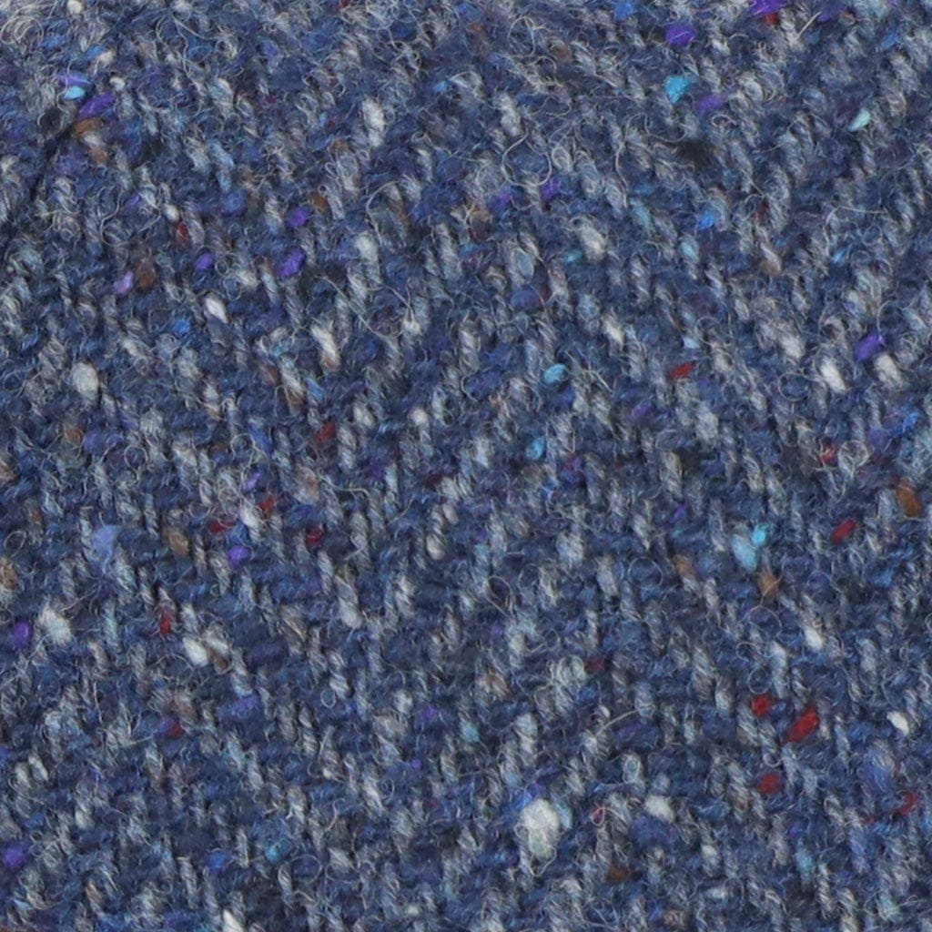 Large Blue Herringbone 100% Wool Toni Cap