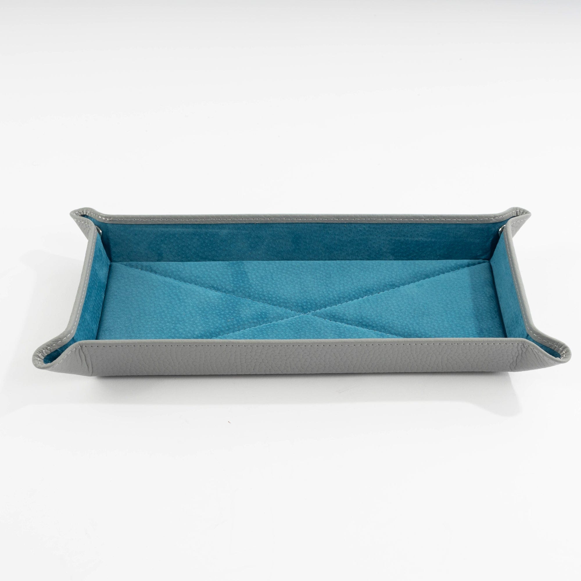 Large Light Grey With Colbolt Suede Tidy Tray