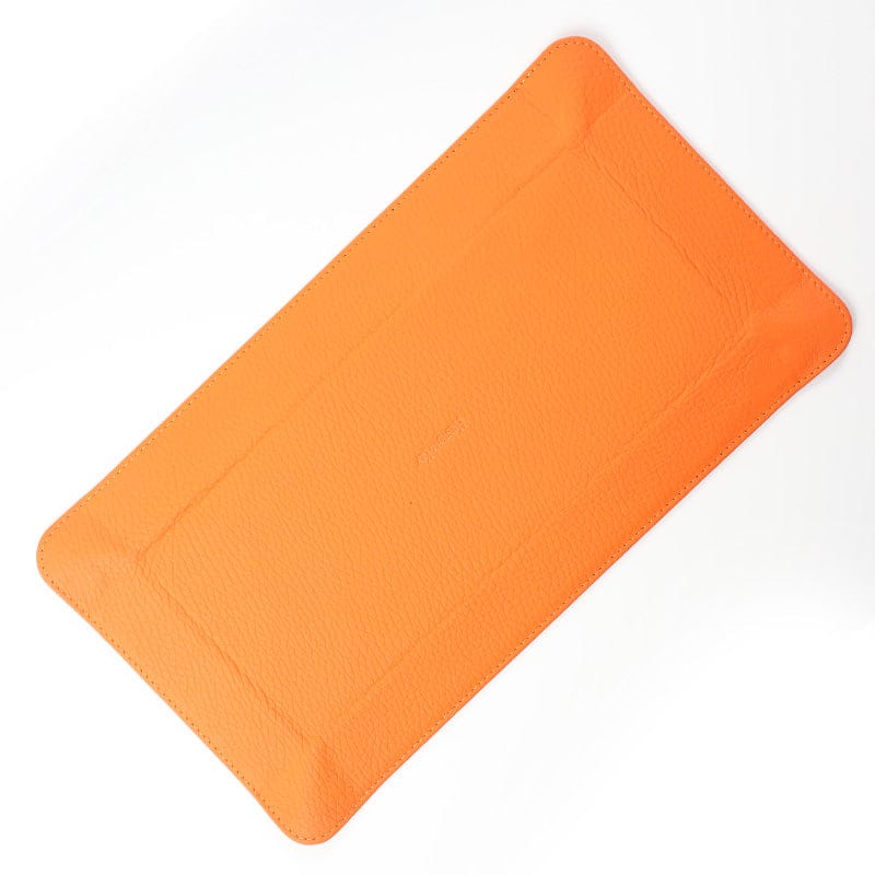 Large Orange With Brown Suede Tidy Tray
